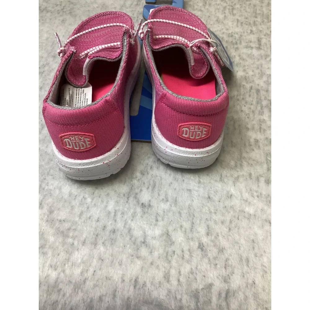 Hey Dude Wendy Youth‎ Sport Mesh Bright Pink Slip On Shoes 40449-6WX Size TD12